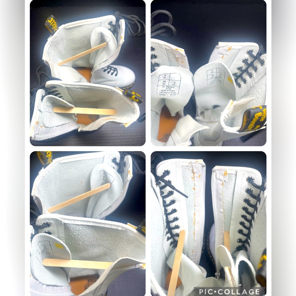 NWOB VTG Dr Martens 14 hole Tall White Boots UK 3=US 5-6 Lace up/Zip PRICE FIRM - Picture 15 of 16